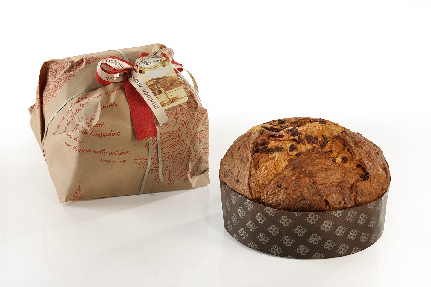 Chocolate Panettone with mother yeast and cooked in a wood oven